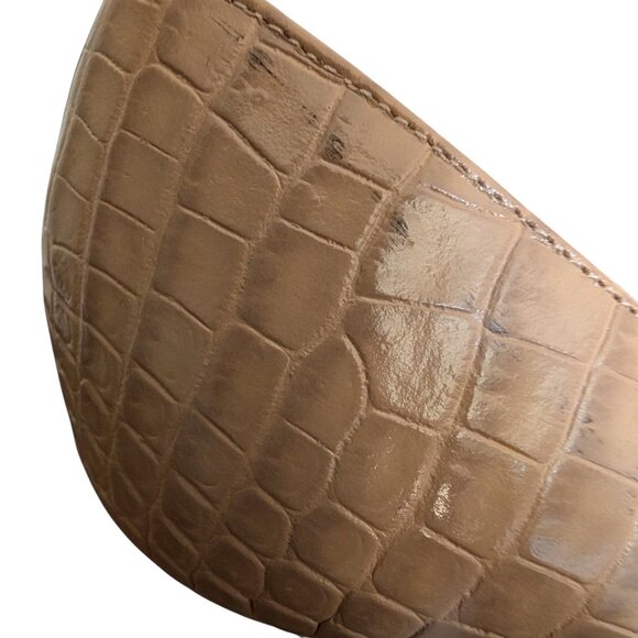 Aquazzura Womens Size 35 (US 5) Beige Leather Croc Embossed Purist Heels Pumps - Picture 7 of 9